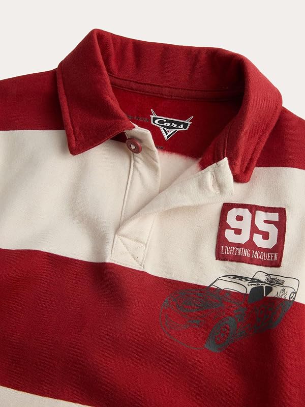 Maglia Rugby a Righe Disney Cars™ in Puro Cotone Ragazzi Rosso