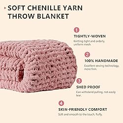 L'AGRATY Chunky Knit Blanket Throw - Soft Chunky