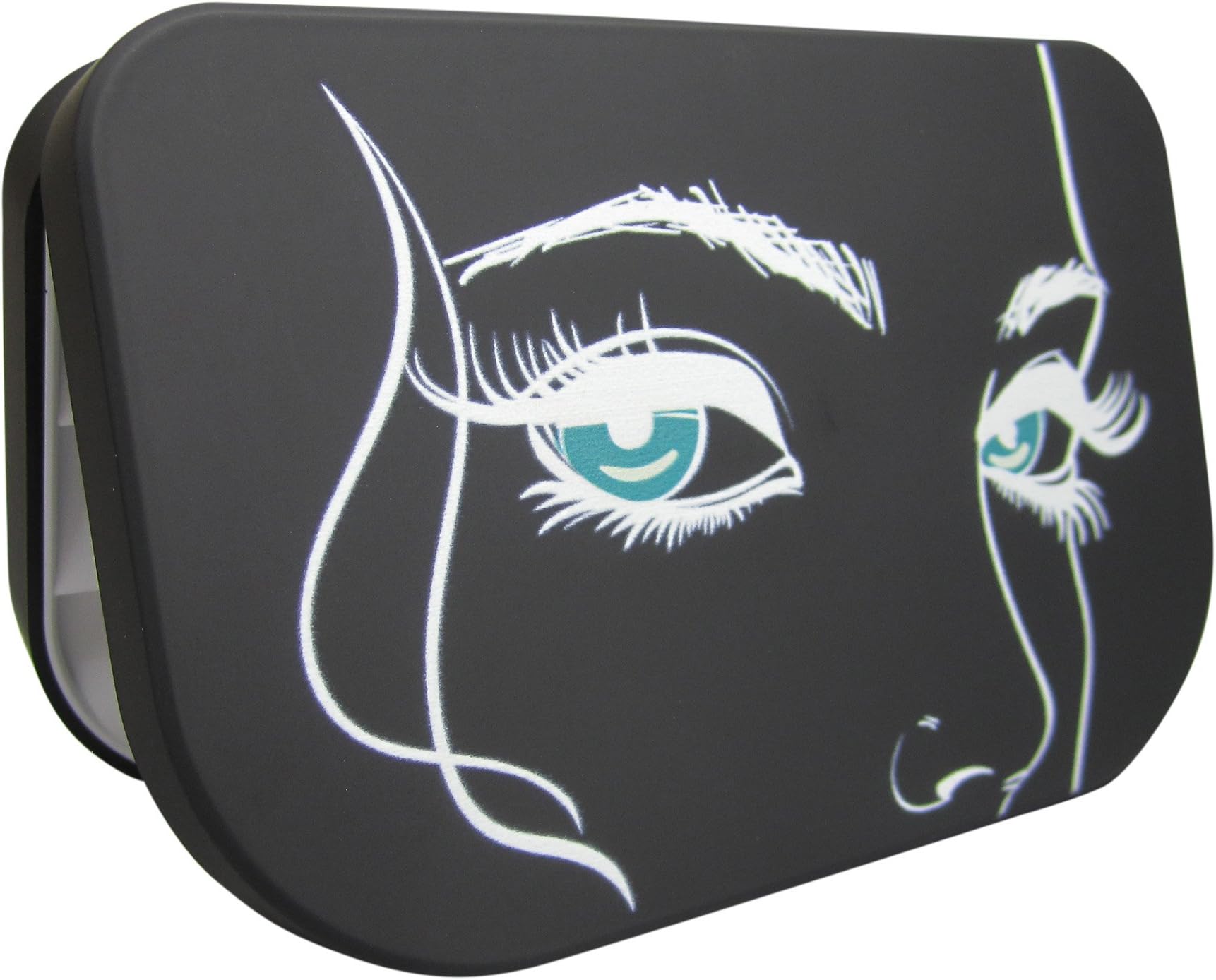 Starfish Spirit False Eyelash Case Holder Black - Three Tier Box, Organizer for Travel, Storage (Blue eyes)