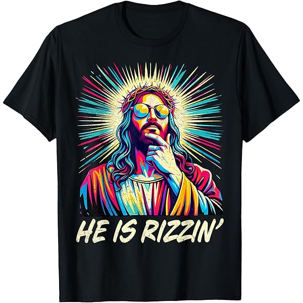 Amazon.com: He is Rizzin Jesus is Rizzen T-Shirt : Clothing, Shoes