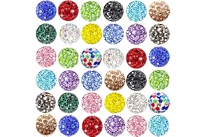 CMIDY Rhinestone Beads for Jewelry Making,10mm 100pcs Clay Disco Ball Beads for Pens Making,Sparkly Diamond Rhinestone Spacer Beads for Pens,Beadable Pen Beads Bulk for Bracelet Necklace Earring Crafting