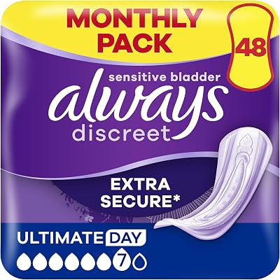 Always Discreet Ultimate Day Incontinence Pads for Women 48 Count