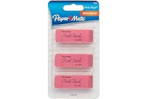 Paper Mate Pink Pearl Erasers, Medium, 3 Count