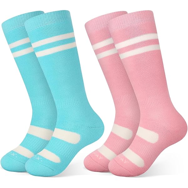 Calcetines de esquí cálidos de invierno para niños, 2 pares de calcetines térmicos de lana merina para niños, niñas, jóvenes y niños pequeños, Gris, 3-5 Años