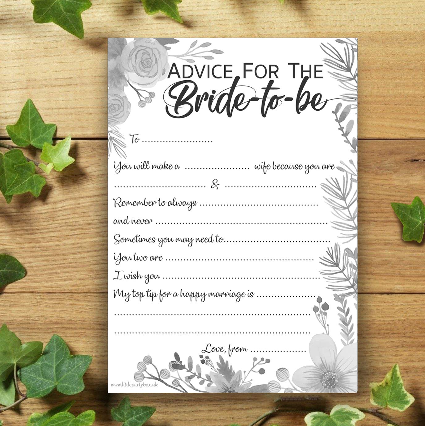 Advice For The Bridetobe 10 Pack Words of Wisdom Hen Party