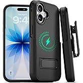 MOTIVE for iPhone 17 Case with Belt Clip, Rugged Dual-Layer, Shockproof 17 iPhone Holster case Belt Clip, Slim Wireless Charging Compatible, Durable Kickstand, 6.3” | Ranger v2 Series