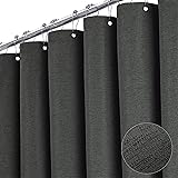 BTTN Extra Long Shower Curtain - 84 Inch Gray Linen