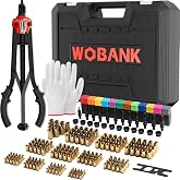 Rivet Nut Tool Kit, 16" Rivnut Tool with 12 Mandrels &amp; 230pcs Rivet Nuts | Professional Nutsert Tool Kit with Wrench, Gloves &amp; Carrying Case, Auto Release Nut Design for Automotive, Construction &amp; DIY