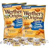 Werther's Sugar Free Chewy Caramels, Individually Wrapped, 2 Pack | Classic Caramel Flavor, Made with Real Butter and Cream, Candy Bowl Fillers, 2.75 Ounce Bags, Pack of 2