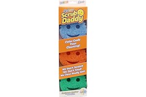 Scrub Daddy Sponge Set -Colors -Scratch-Free Sponges for Dishes and Home,Odor Resistant, Soft in Warm Water, Firm in Cold, De