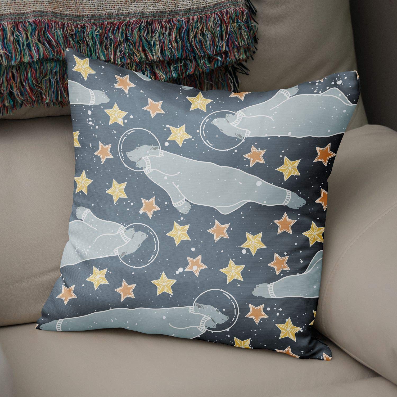 Bonamaison Decorative Cushion Cover Random Pattern, Throw Pillow Covers, Home Decorative Pillowcases for Livingroom, Sofa, Bedroom, Size:50x50 Cm - Designed and Manufactured in Turkey