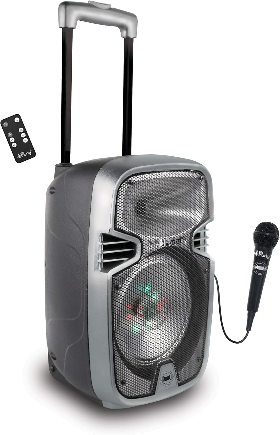 LEXIBOOK, iParty, Bluetooth Karaoke Speaker, Trolley with Light Effects and mic Included, Rechargeable Battery, Black/Silver, K8250 - Image 3