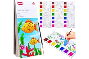 JZILU Watercolor Coloring Book, Paint with Water Books for Kids, Mini Watercolor Paint Pad, Arts and Crafts for Girls Ages 4-8, Travel Kit Easter Basket Stuffers