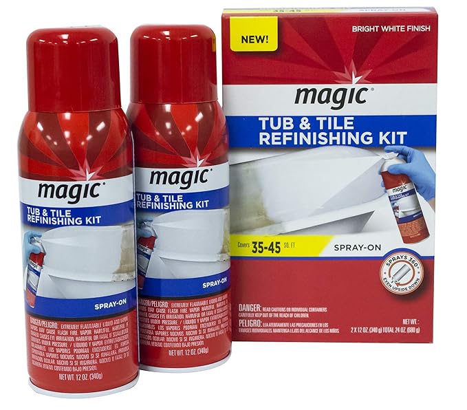 Magic Tub and Tile Refinishing Kit (Bright White) Spray on Aerosol