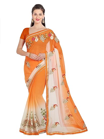 Oomph! Chiffon Saree With Blouse Piece