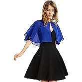 Women's Soft Chiffon Shawl Wraps Shrug for Evening Dress Wedding Cape Bolero Flapper Cover Up