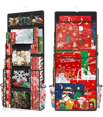 Organizador De Papel De Regalo Renchey – Caja Transparente Con Asa, Ideal Para Navidad, Fiestas Y Manualidades