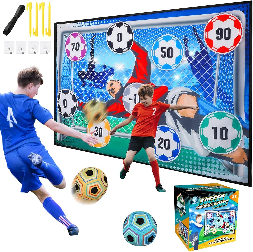 VATOS Football Ball Game Set for Kids Indoor Outdoor with Goals and Balls
