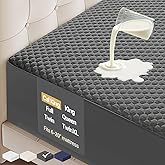 OhGeni 100% Waterproof Mattress Protector, California King-Gray, Fits 6"-20" Mattresses Deep Pocket, Cooling for Taller Person, Breathable Fitted Sheets, Soft Bed Cover, Noiseless, Machine Washable