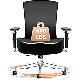 600lbs Big and Tall Office Chair,Oversized Ergonomic Breathable Mesh Desk Chair with W-Shape Thicken Seat Cushion,Computer Chair with Upgraded 4D Armrest,Lumbar Support for Heavy People All Day
