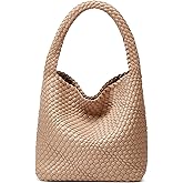 Sumrains Woven Tote Bag for Women: Handmade Vegan Leather Purse for Vacation - Lightweight & Magnetic Closure for Daily Use