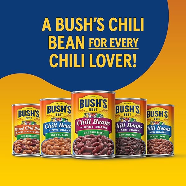 BUSH’S BEST CANNED WHITE CHILI BEANS, SOURCE OF PLANT BASED PROTEIN AND FIBER, LOW FAT, GLUTEN FREE, 15.5 OZ