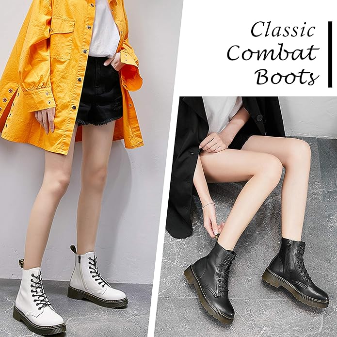 Hawkwell Womens Combat Zipper Booties