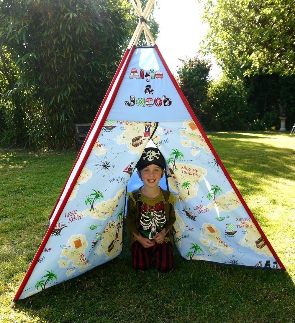 Personalized Children's Pirate Teepee tipi play tent boys girls named bespoke