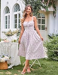 Summer Corset Dress for Women Ruched Bust Floral