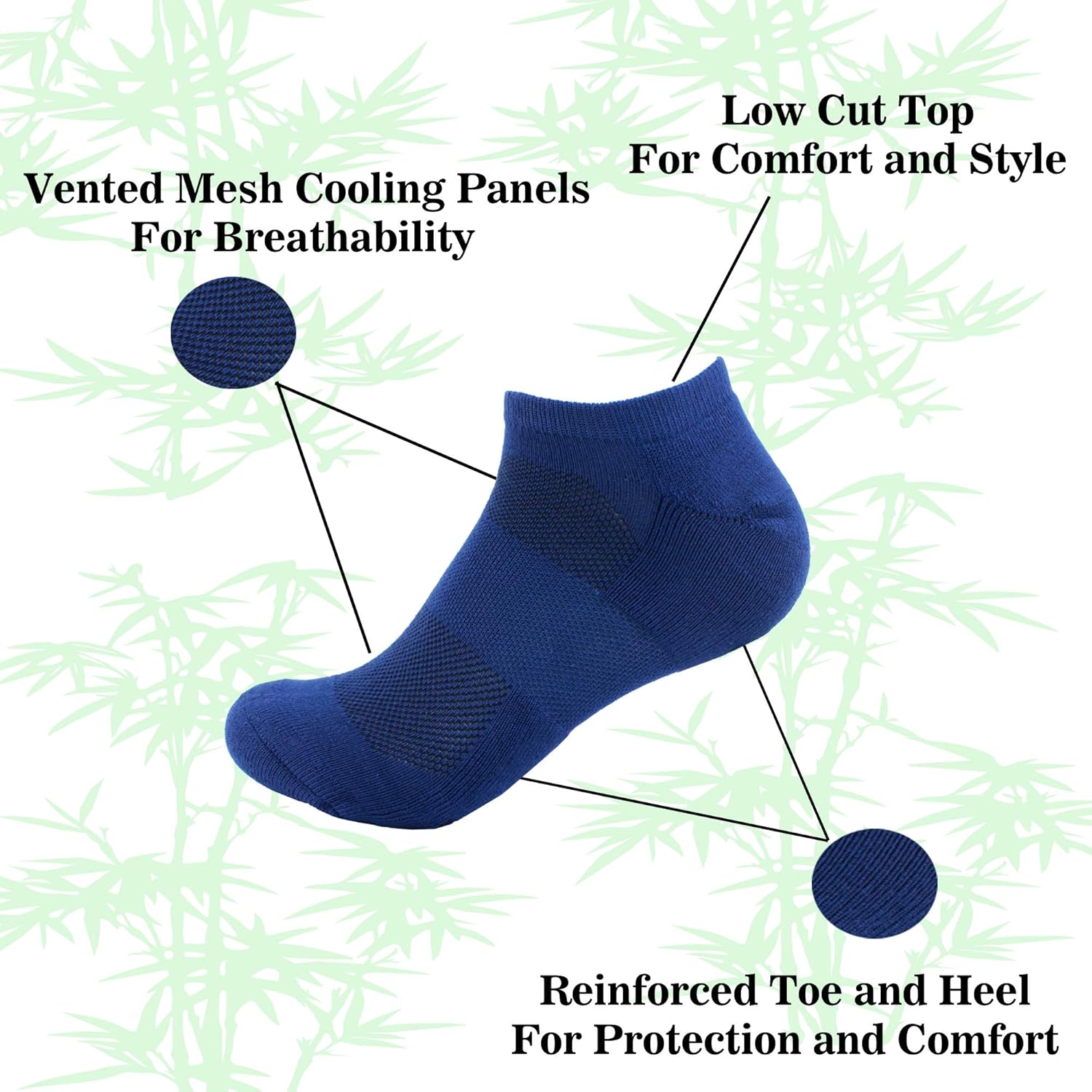 Men's Rayon from Bamboo Fiber Colored Sports Superior Wicking Athletic Ankle Socks - 4 Pair Value Pack at  Men’s Clothing store