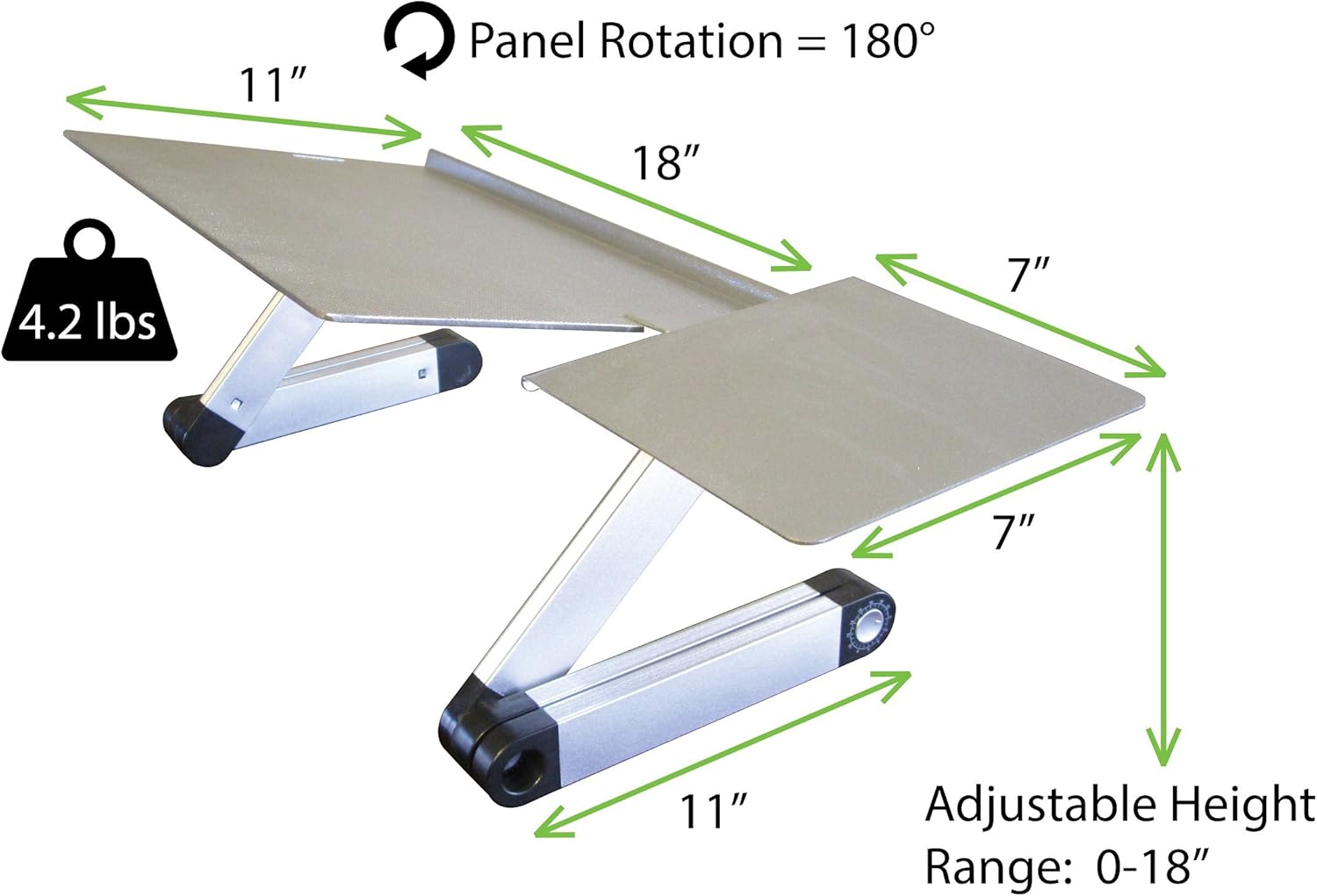 WorkEZ Keyboard and Mouse Tray ergonomic adjustable height angle negative tilt sit to stand up on-desk table-top desktop standing computer stand riser lift raise keyboards to standing height, silver : Office Products