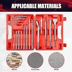 wesleydrill 17PCS Rotary Hammer & Chisels Masonry