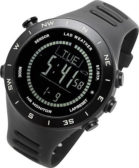 Amazon ラドウェザー ランニングウォッチ 心拍計 Usb充電 速度計 歩数計 気圧計 高度計 コンパス アウトドア腕時計 スポーツ時計 ブラック 反転液晶 メンズ腕時計 腕時計 通販