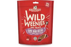Stella & Chewy's Freeze-Dried Raw Wild Weenies Dog Treats – All-Natural, Protein Rich, Grain Free Dog & Puppy Treat – Great for Training & Rewarding – Game Bird Recipe – 3.25 oz Bag