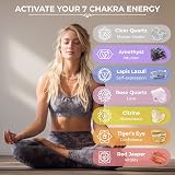 Anima Premium 7 Chakra Healing Crystals Set with Wooden Box & Guidebook view 6