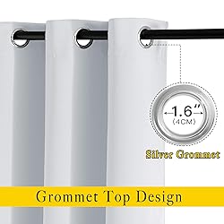 NICETOWN Greyish White Room Darkening Curtain