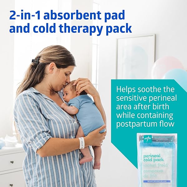 MEDLINE DELUXE PERINEAL COLD PACK WITH ADHESIVE STRIP, 4.5 INCHES X 14.25 INCHES, SOOTHES POSTPARTUM AREA, REGULAR ABSORBENCY, SINGLE USE, 1 EACH