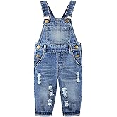 KIDSCOOL SPACE Baby Girl Boy Jean Overalls,Little Kid Bib Pocket Denim Workwear