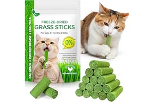 60g Cat Grass Teething Stick Freezed Dried Grass Treats Snacks Edible Cat Chew Toys for Teeth Cleaning