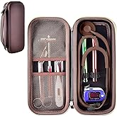 Stethoscope Case Compatible with 3M Littmann Classic III Monitoring/Lightweight II S.E/Cardiology IV Diagnostic/MDF Acoustica Stethoscopes, Extra Pocket for Doctor & Nurse Accessories (Dark Brown)