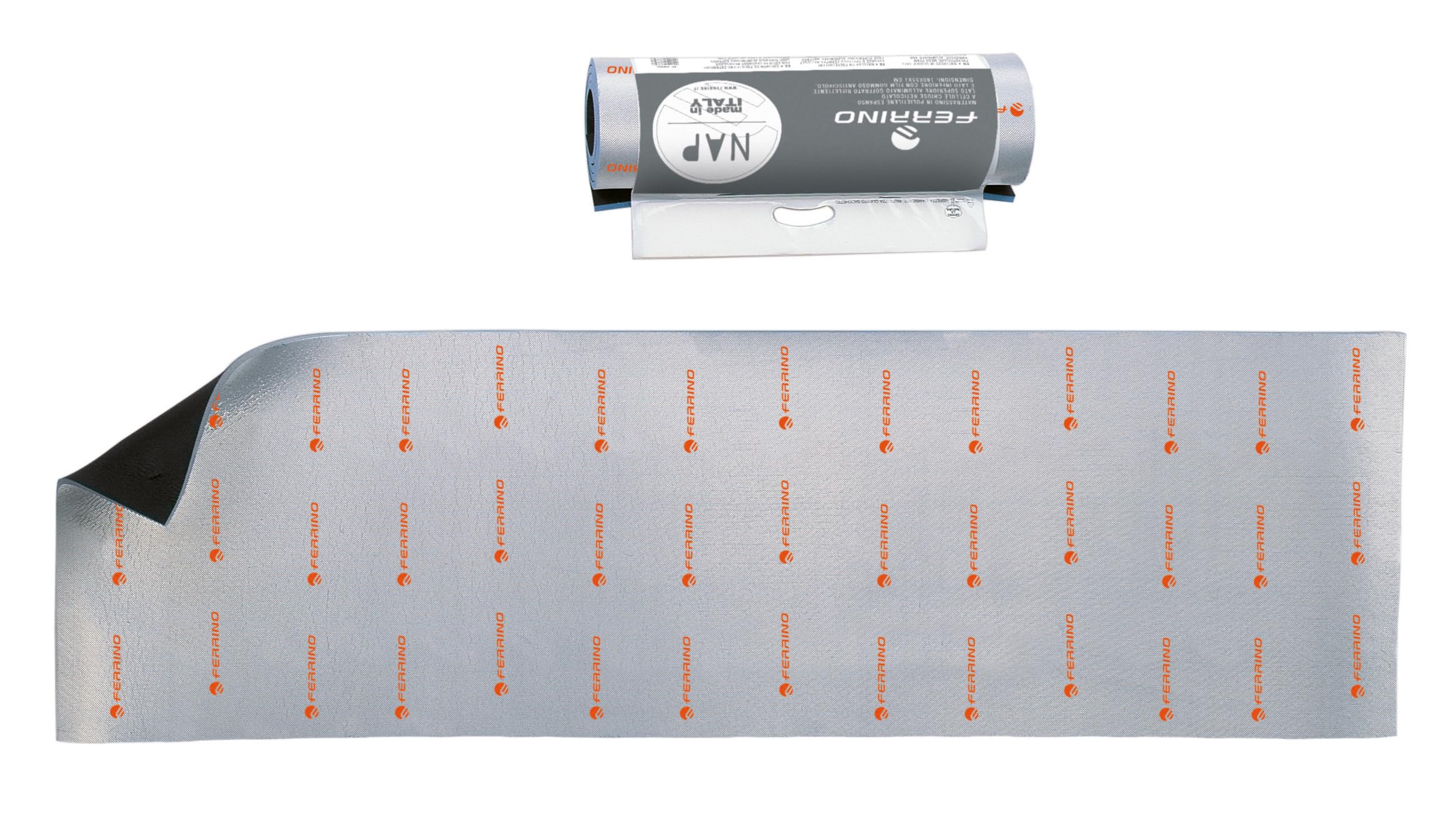 Ferrino Nap Rolled Mattress, Black, Aluminium, 180 x 55 x 1 cm