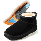 Mel&amp;Syd 100% Sheepskin Mini Boots with Arch Support Options: Warm to -22&deg;F | 18mm Merino Wool - Breathable Warmth - 5mm+5mm Dual Cushioning - Waterproof-Treated Suede for Commuting &amp; Daily Winter Wear
