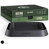EcoPest Bed Bug Blocker (XL), Extra Large Bed Bug Interceptor Traps for Detection and Monitoring, 4-Pack, Black