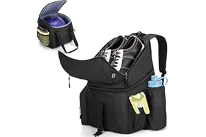 DSLEAF Bowling Backpack and Separate Ball Bag Combo, Bowling Ball Bag with Wooden Ball Holder and Shoe Compartment Hold A Pai