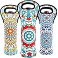Eacolle Neoprene Wine Tote Insulated Bag Single Bottle Wine Carrier Built Wine Bottle Holder for Travel