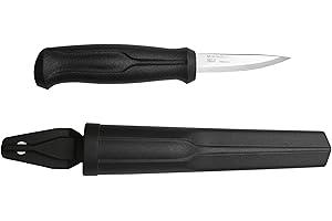 Morakniv Woodcarving Basic Sandvik Stainless Steel Wood Carving Knife With Sheath, 3 Inch
