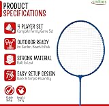 Unibos Badminton Set with Net and Poles Garden 4 Player Outdoor Kit view 5