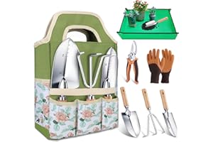 Kynup Garden Tools, 7 Piece Gardening Gift for Women, Gardening Tool Kit, Gardening Hand Tools Set, Gardening Supplies, Essentials, Garden Stuff, Thickened Stainless Steel, Rust-Proof