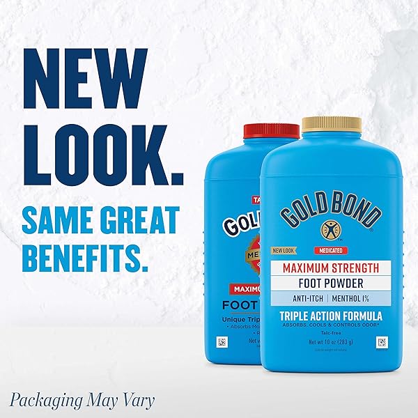 GOLD BOND MEDICATED TALC-FREE FOOT POWDER 10 OZ., MAXIMUM STRENGTH ODOR CONTROL & ITCH RELIEF