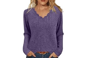 JomeDesign Womens Sweaters Casual Long Sleeve V Neck Lightweight Tunic Pullover Sweater Tops